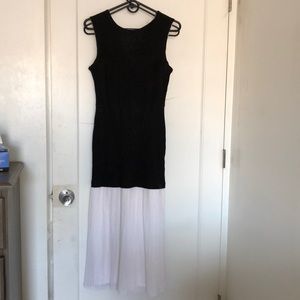 Open back long black dress